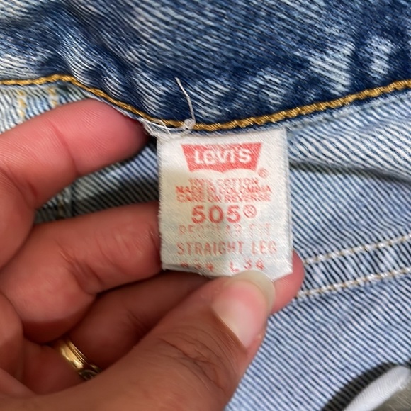 Vintage Upcycled Levi’s Straight Fit 505 Jeans 34 The Greatest Time in History - Picture 6 of 11